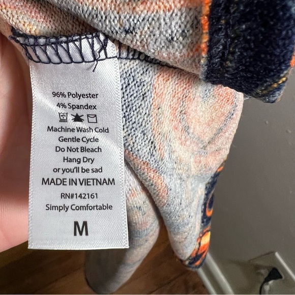 Lularoe Sarah Duster Open Cardigan Orange Paisley M - Picture 10 of 10